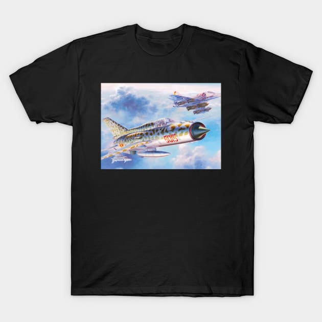 Mig21 vs A4 T-Shirt by Aircraft.Lover